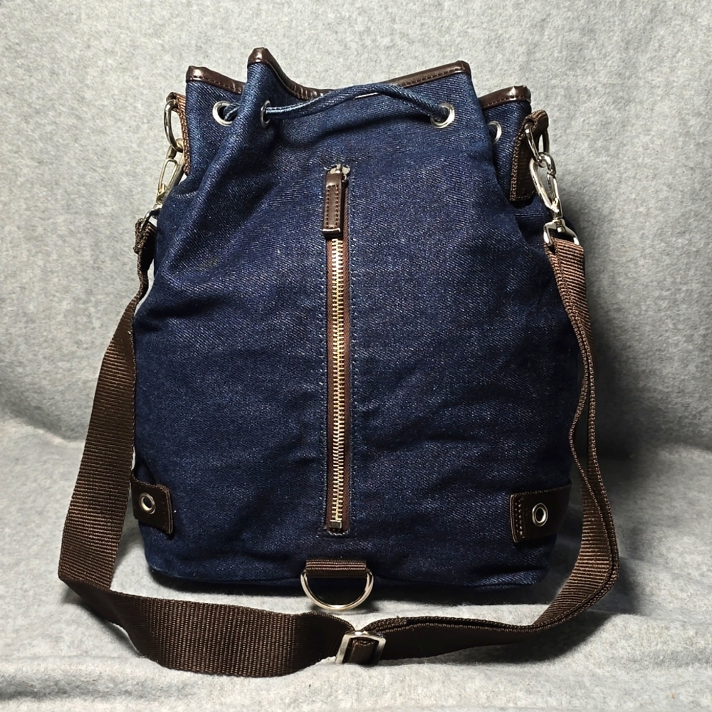 Espirit Y2K Small Dark Wash Denim Coverrable Backpack - Picture 2 of 8